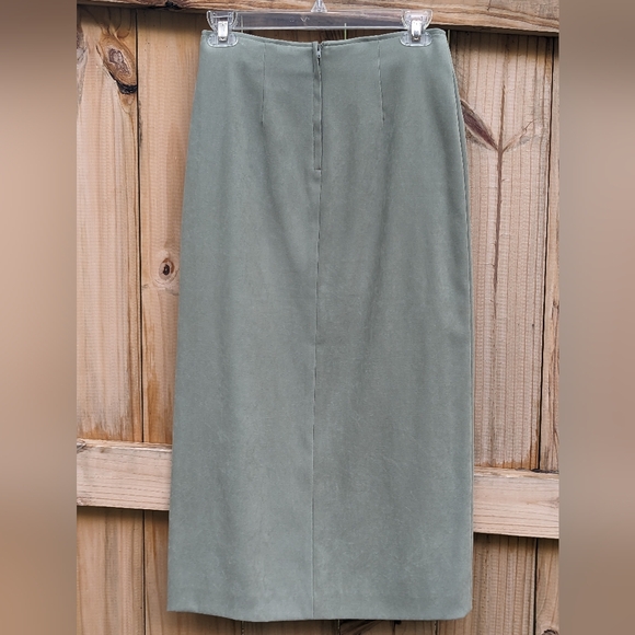 Sage Green Vintage Wrapper Midi Skirt - Picture 2 of 4